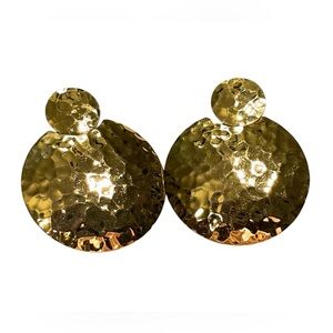 Bronzallure Hammered Gold-Tone Statement Earrings | Vintage Italy